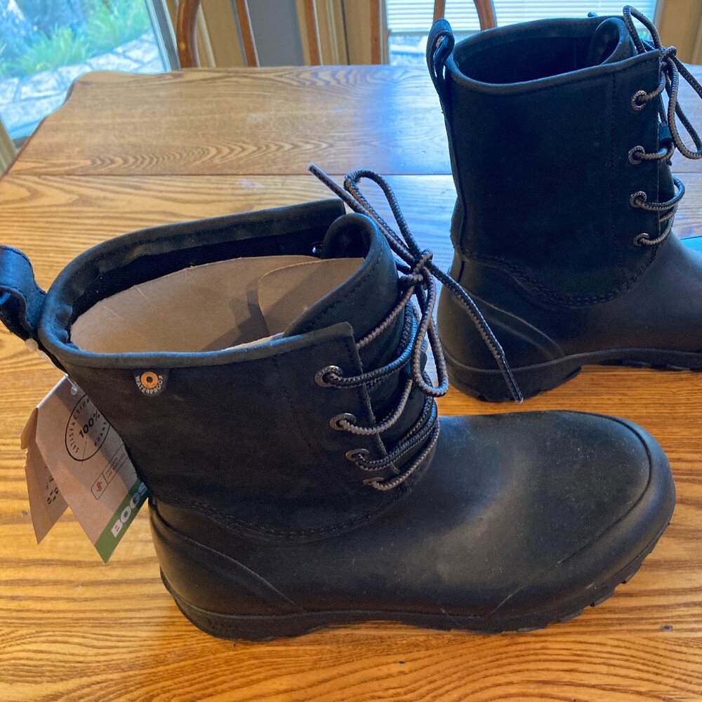 Bogs Mens Black Sauvie Snow Waterproof Snow Boot Size 9